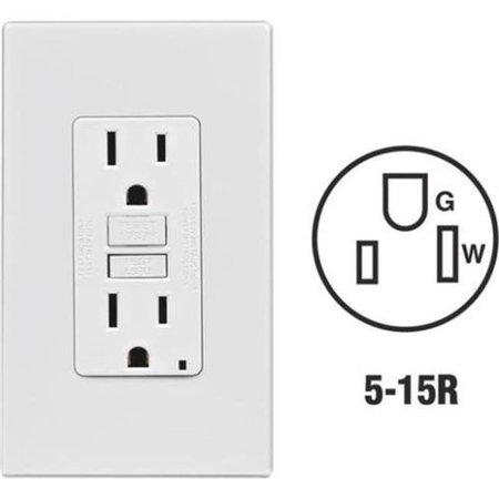 LEVITON Leviton Mfg C36-GFNT1-0PT Self-Test 15A GFCI Outlet With Screwless Wall Plate; Light Almond 4996781